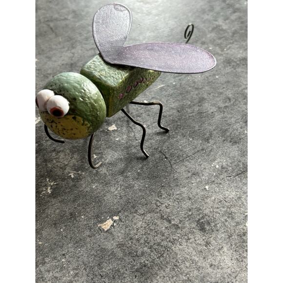 Vtg Hand Made Butterfly Bumblebee Dragonfly Wood & Metal Folk Art Figurines - Picture 7 of 10